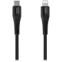 CANYON kabelis MFI-4 Type-C uz Lightning 1,2m Melns