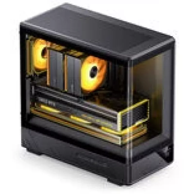 Datora korpuss Jonsbo D200 midi-tower mATX rūdīta stikla mini temperatūras displejs melns