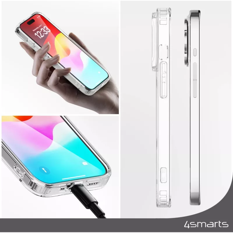 Vāciņa tipa maciņš 4smarts 540606 iPhone 15 Plus, caurspīdīgs, 17 cm
