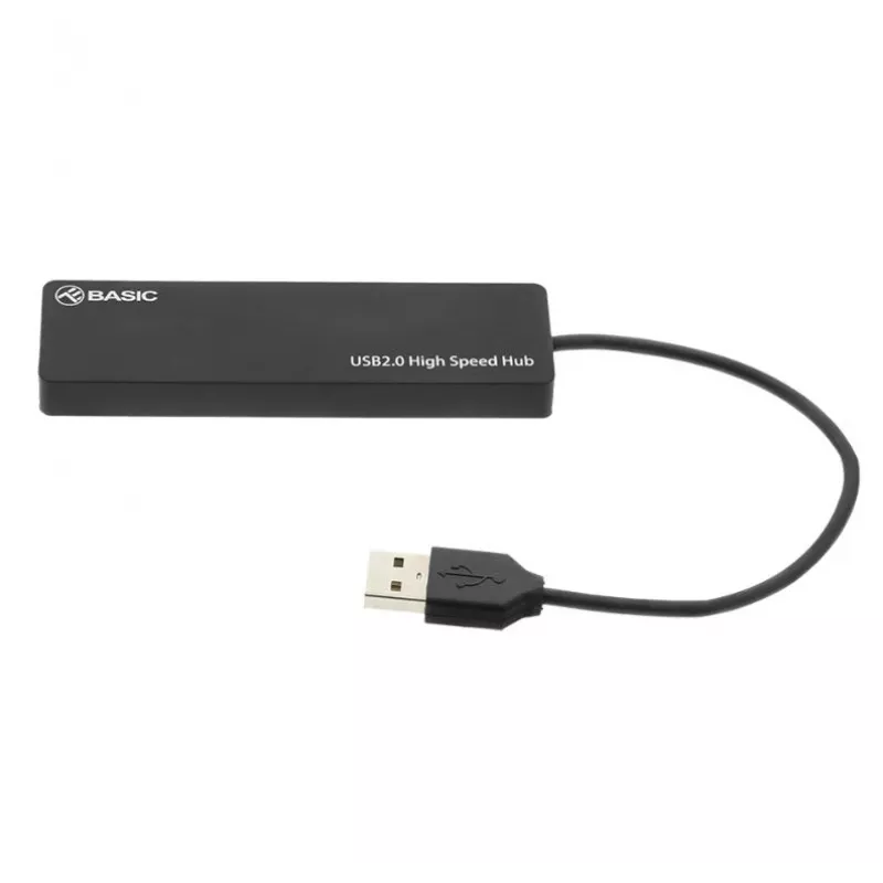 USB centrmezgls Tellur Basic 4 portu USB 2.0 — melns, 4x USB-A porti