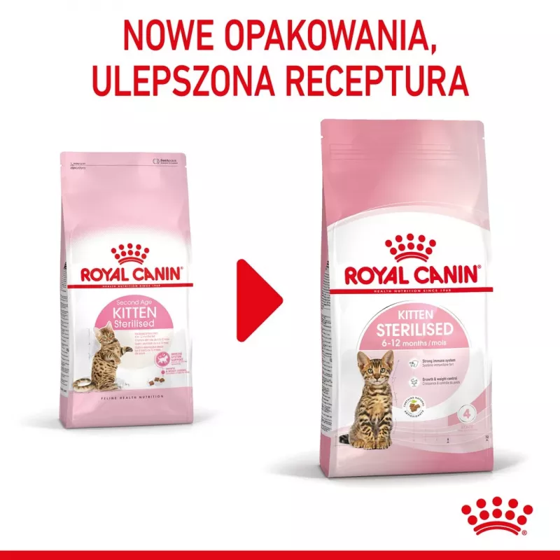 Sausā kaķu barība Royal Canin Kitten Sterilised 3,5 kg — mājputnu gaļa, 34% proteīnu, 12% tauku