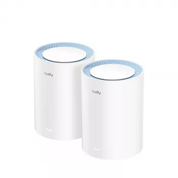 Tīkla sieta sistēma Cudy M1200 2-pack — divjoslu Wi‑Fi 5 (300/867 Mb/s), 2 vienības, 1 LAN ports, atbalsta 100 ierīces