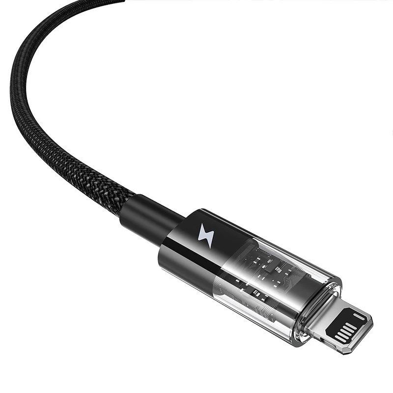 Baseus Gem USB uz IP 2.4A ātrās uzlādes kabelis 2 m Melns