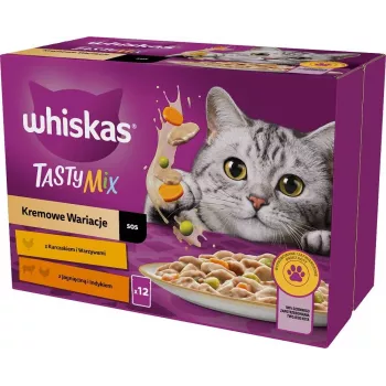 WHISKAS Tasty Mix – slapjā kaķu barība – 12x85g