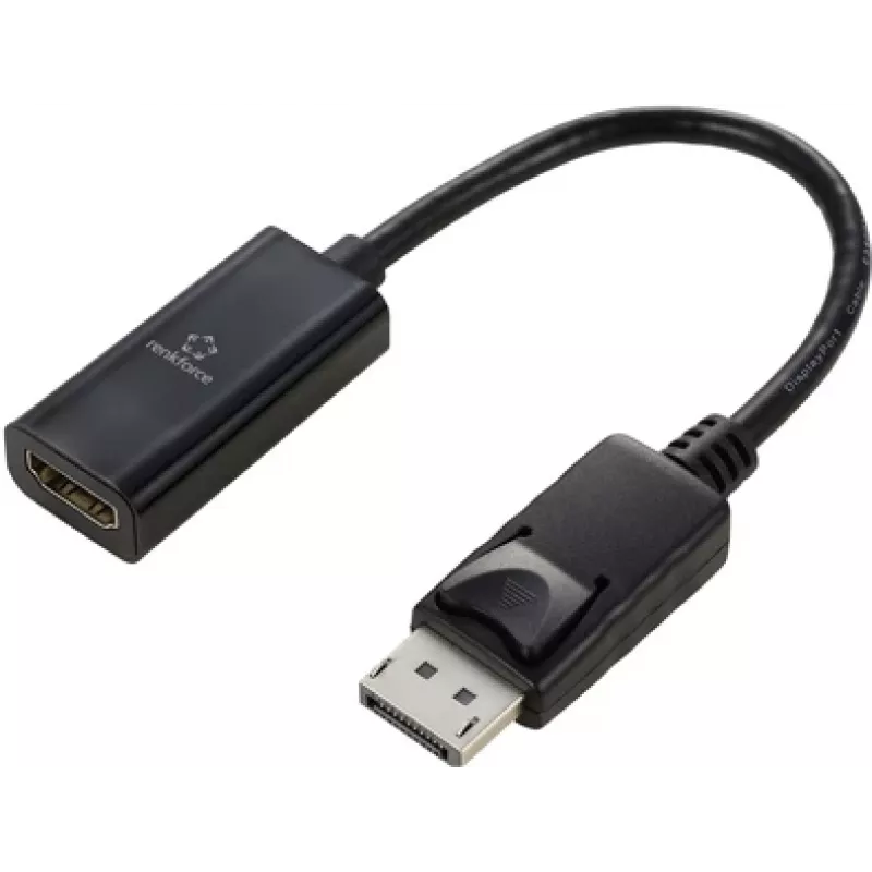 Renkforce RF-5596324 DisplayPort pārveidotājs [1x DisplayPort spraudnis - 1x HDMI ligzda] melns DisplayPort 1.2 23 cm (RF-5596324)