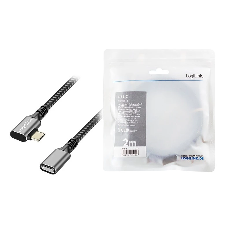 USB3.2 Gen1 kabelis uz USB-C/F, PD, 2m
