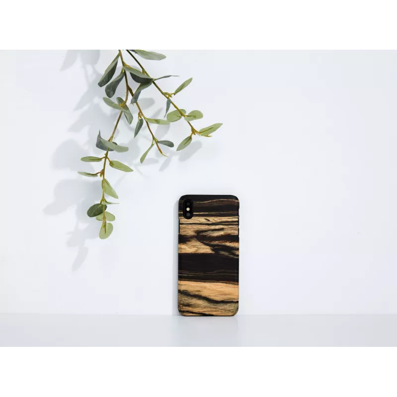 Telefona maciņš man and wood iPhone XS Max — baltais melnkoks