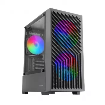 PC Case TACENS Mars Gaming MC-VORTEX Mini Tower Mini-ITX/Micro-ATX Temperēts stikls Melns, 3x120mm, 27.3 cm GPU, 162 mm CPU dzesētājs
