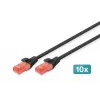 Tīkla kabelis Digitus CAT 6 U/UTP 0,5m RJ-45 melns
