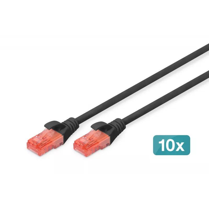 Tīkla kabelis Digitus CAT 6 U/UTP 0,5m RJ-45 melns