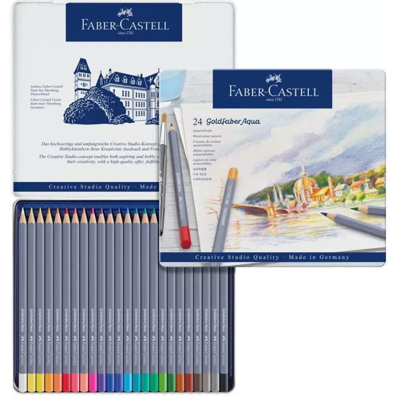 Krāsainie zīmuļi Faber-Castell Goldfaber Aqua 24 gab.