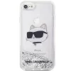 Karl Lagerfeld | Oriģinālais maciņš IPHONE SE 2022/SE 2020/7/8 Karl Lagerfeld Cietais maciņš ar Glitter Choupette galviņu (KLHCI8LNCHCS)