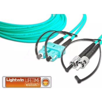 Lightwin LDP-50 SC-ST 3.0 OM3 optiskās šķiedras kabelis, 3 m, akvamarīna krāsā (LDP-50 SC-ST 3.0 OM3)