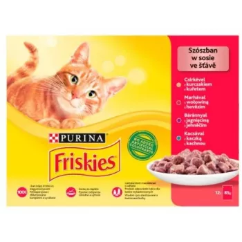 Friskies Mix gaļa — mitrā kaķu barība — 12 x 85 g