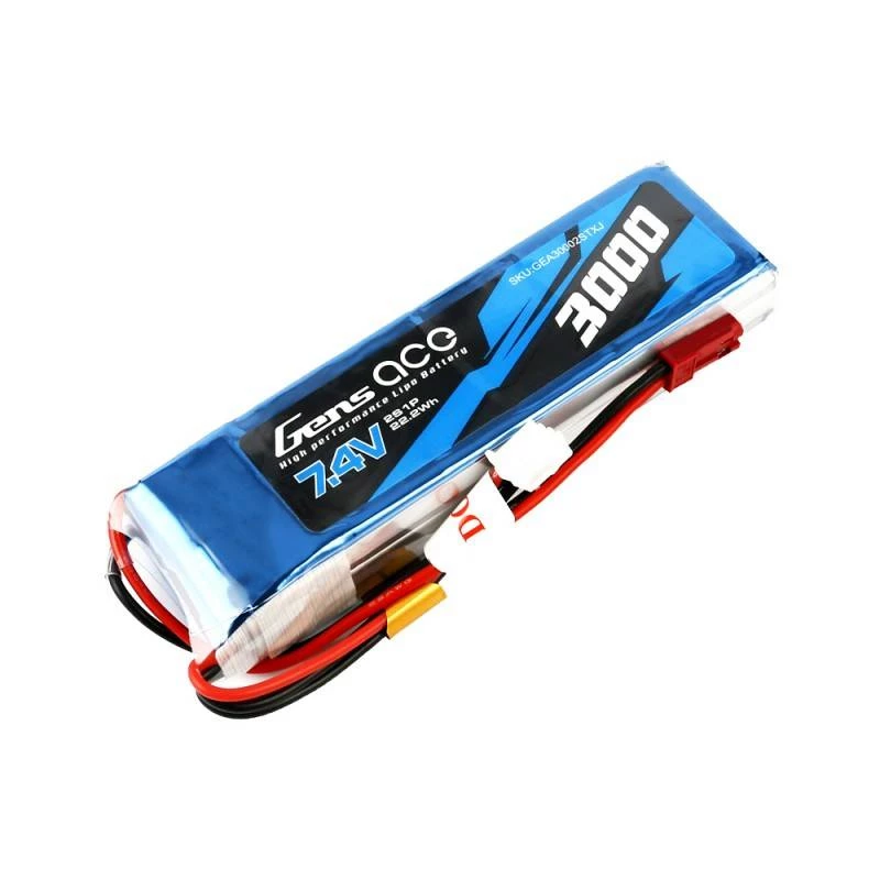 Akumulators Gens Ace 3000mAh 7.4V 1C 2S1P LiPo