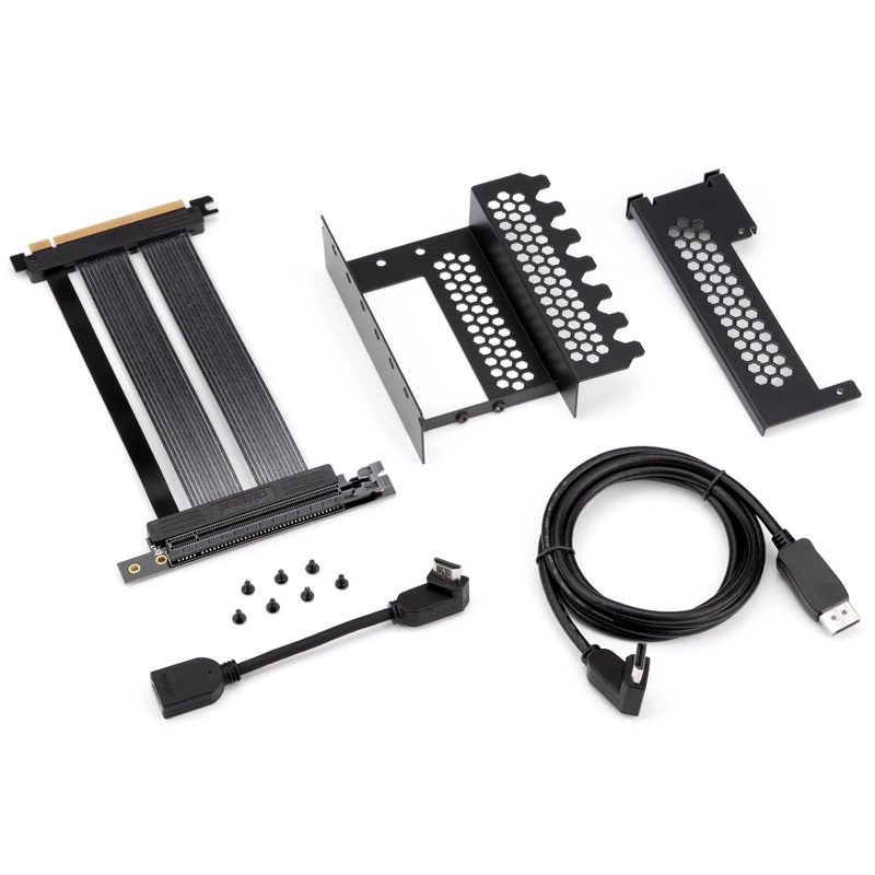 CableMod vertikālais PCI-e kronšteins, PCI-e 4.0 izdevums, HDMI + DisplayPort, melns