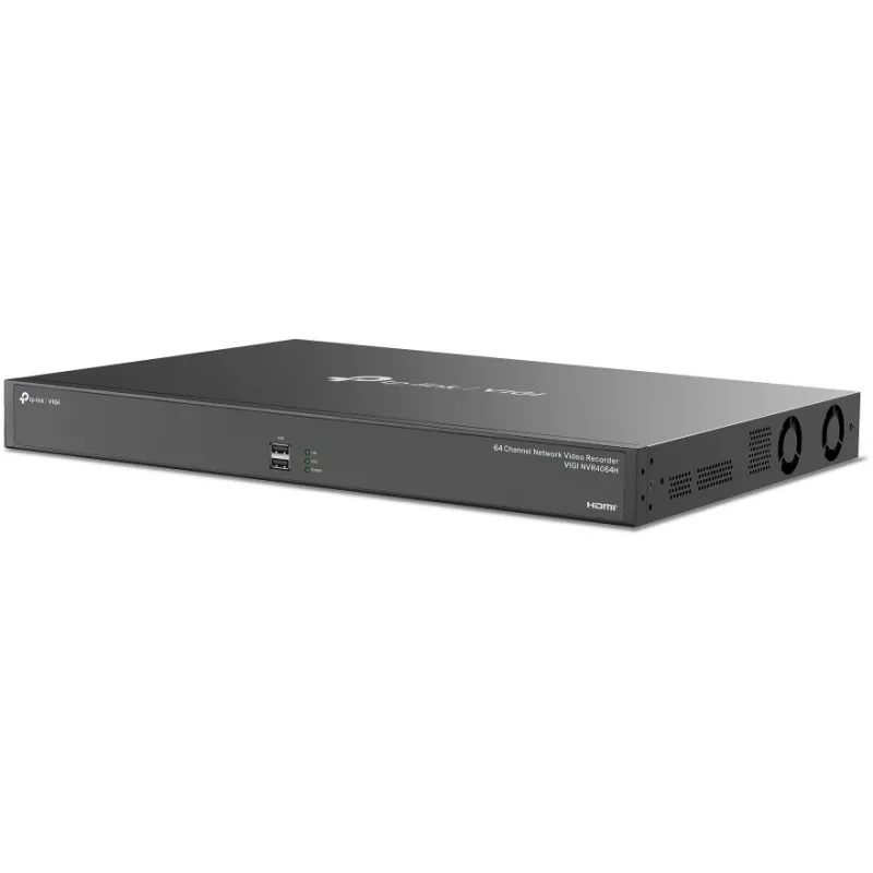 Tīkla video ierakstītājs TP-Link VIGI 64 kanālu NVR, 64 kanālu ieeja, 4K 3840×2160, 16 kanālu atskaņošana, SATA HDD, maks. 64 TB, 2×LAN, USB-A