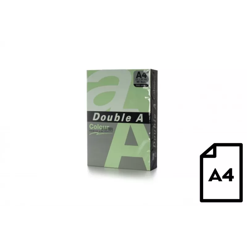 Krāsains papīrs Double A, 80g, A4, 500 loksnes, smaragdzaļš