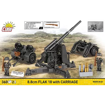 Konstruktoru komplekts Cobi Building Blocks 8,8 cm Flak ar piekabi — 360 gabali