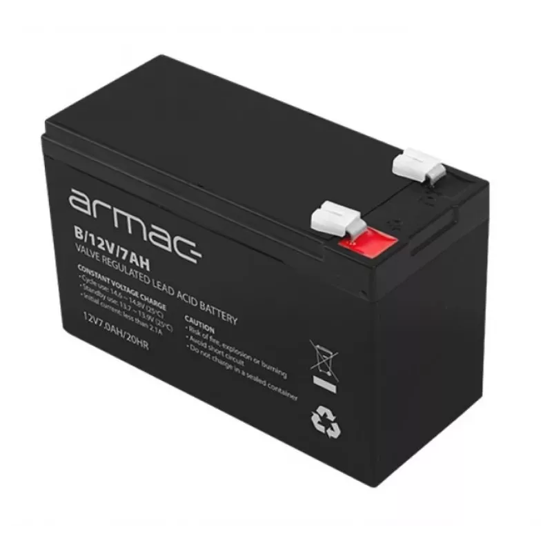 UPS akumulators ARMAC B/12V/7AH — hermētisks svina-skābes 12V 7Ah, 110A maks. izlāde, ABS korpuss
