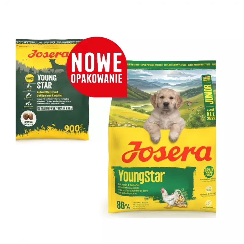 Sausā kucēnu barība JOSERA Junior YoungStar, 3 kg maiss, pilnvērtīga kucēnu sausbarība
