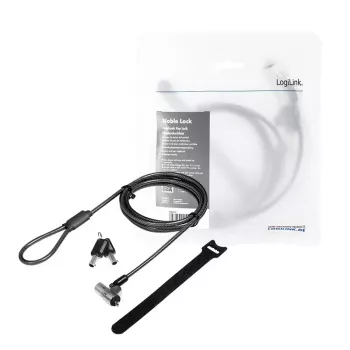 Kabeļa slēdzene LogiLink NBS012 Melna Sudraba