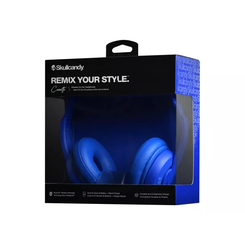 Skullcandy | Bezvadu austiņas | Cassette | Bezvadu/vadu | Uz auss | Mikrofons | Bezvadu | Zils