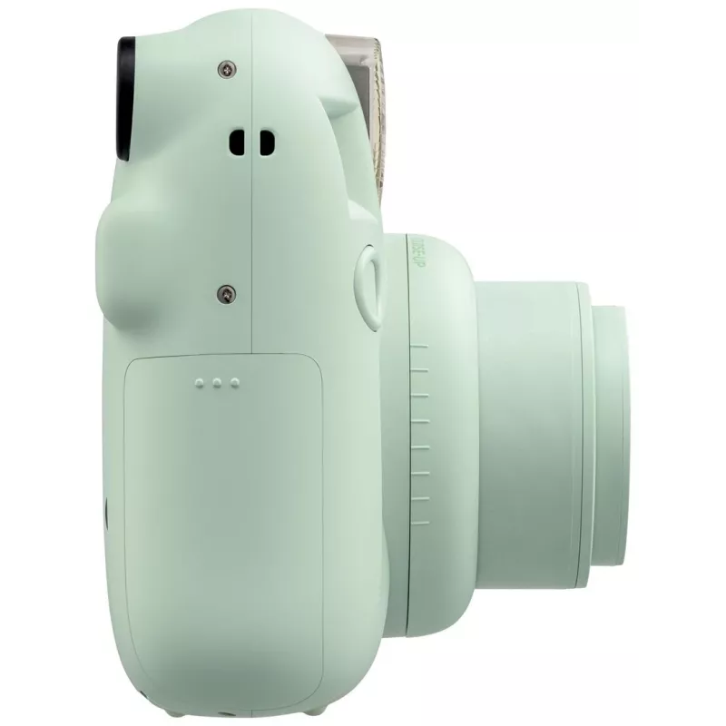 Momentšāvuma kamera Fujifilm Instax Mini 12 Zaļa — attēls 86x54 mm, filmiņa 62x46 mm, 60 mm ekv. fokusa attālums