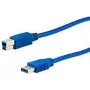 USB kabelis e+p CC 302 USB 3.2 Gen 1 1,5 m USB A USB B zils