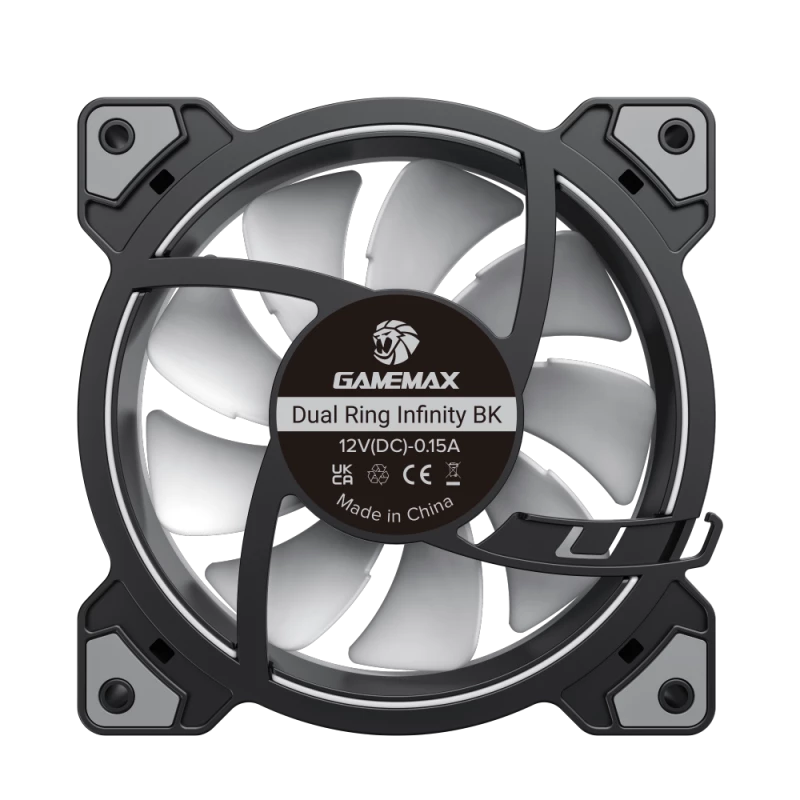 Gamemax | Datora ventilators | DUAL RING INFINITY | Melns