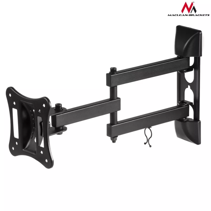 Sienas stiprinājums televizoram/monitoram MACLEAN MC-719, ekrāniem līdz 68,6 cm (27 collas), maks. 15 kg, VESA 100x100, melns