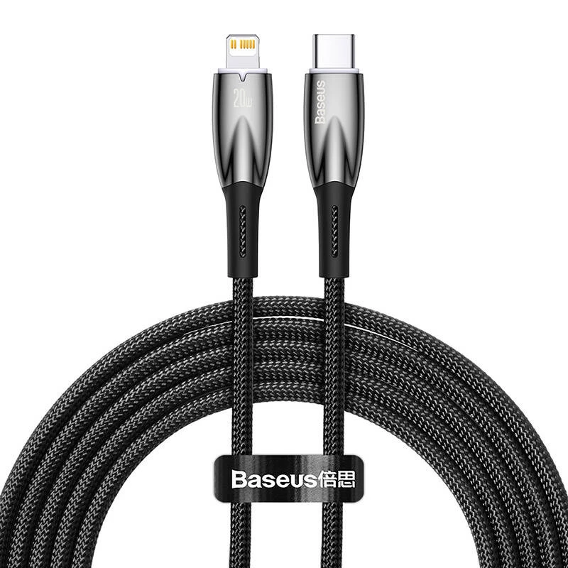 USB-C uz Lightning vads Baseus Glimmer 20W, 2 m — Ātra uzlāde un datu pārsūtīšana