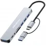 QOLTEC USB-C centrmezgls 4x USB + SD/TF karšu lasītājs, modelis 53794