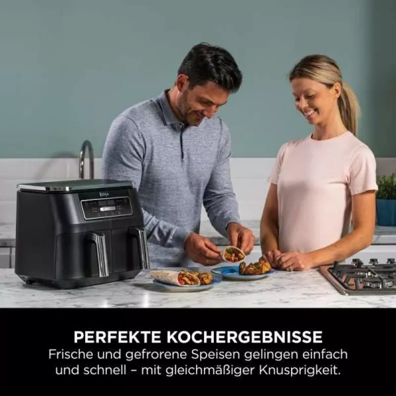 Ninja AF200EU fritieris Double 7.6 L Brīvstāvošs 2400 W Karstā gaisa fritieris Melns