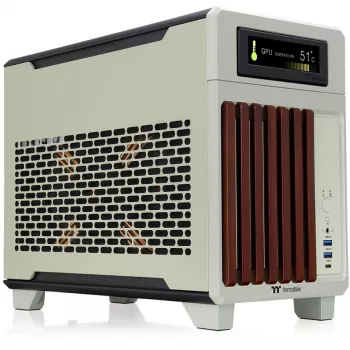Mini korpuss THERMALTAKE TR100 WS Matcha zaļa kompakts dizains, mini-ITX/microATX atbalsts