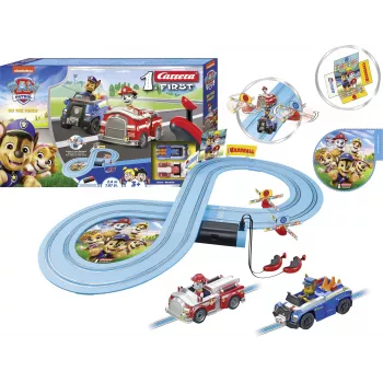 Rotaļu sacīkšu trase CARRERA FIRST Paw Patrol On the Track modelis 20063056 — bērnu slot car komplekts