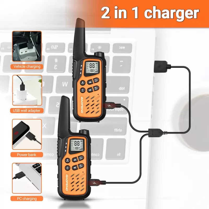 Baofeng BF-T25E divvirzienu radio, oranžs, 2 gab.