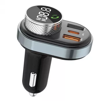 Brīvroku komplekts Awei C-843 Bluetooth 5.0 ar FM raidītāju, USB un USB-C pieslēgvietām