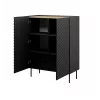 Plauktu bloks cama meble ONDA 2D2SZ grāmatu skapis 98×45×127 cm melns
