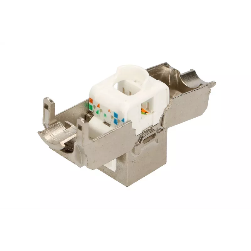 Extralink Keystone CAT6A STP RJ45 leņķa metāla keystone ligzda, vienporta