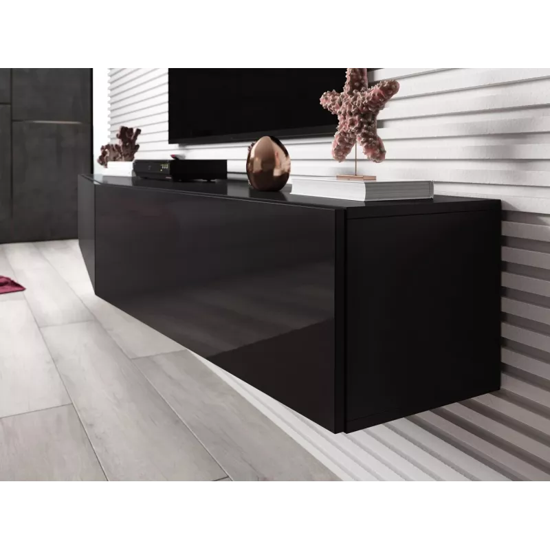 Cama TV statīvs VIGO SLANT 180cm (2x90) melns/melns glancēts