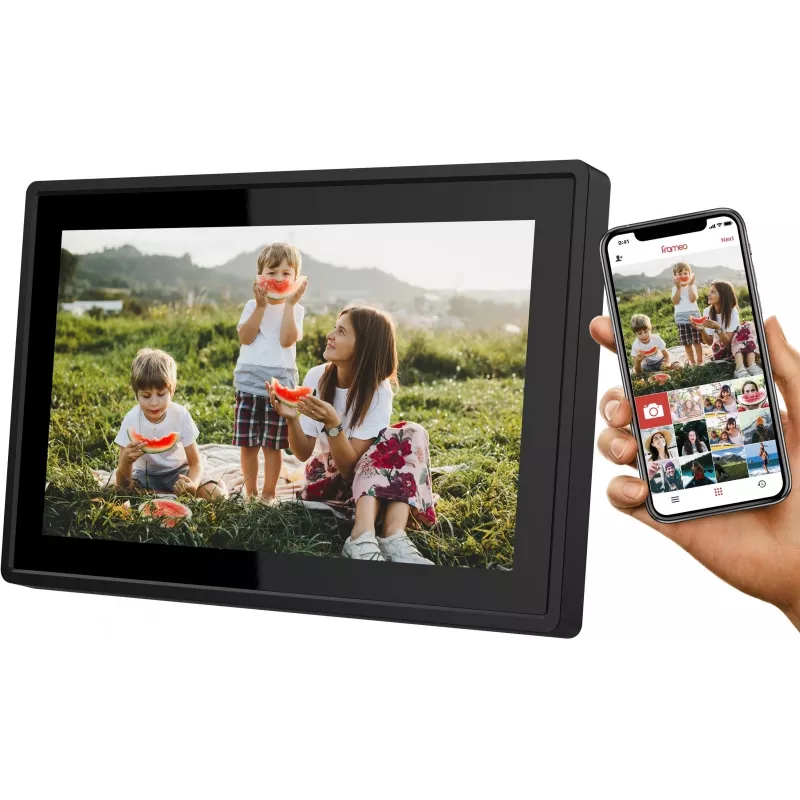 Digitālais foto rāmis SENCOR SDF1092B 10,1 collu skārienjūtīgs IPS 1280×800 Wi‑Fi 4,6 GB MicroSD pie sienas stiprināms