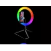 Gredzena lampa RGB 26cm ar statīvu
