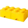 LEGO Drawer Brick 8 — dzeltens (modelis 40061732) uzglabāšanas atvilktne klucīšiem un mazām detaļām
