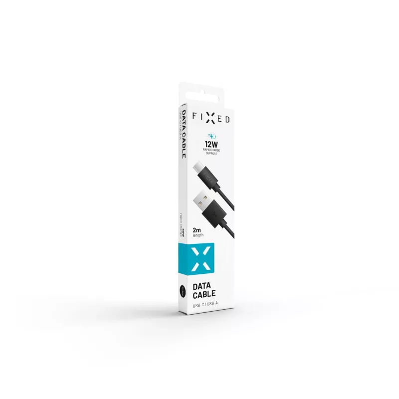 USB uz USB-C datu un uzlādes kabelis FIXED FIXD-UC2M-BK — 2,0 m, melns