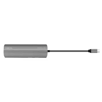 LogiLink USB 3.2 Gen2 centrmezgls 4+1 ports 2x USB-A 2x USB-C PD 100 W alumīnijs