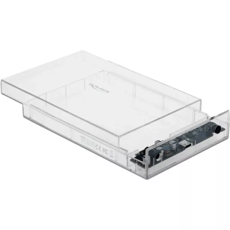 HDD/SSD korpuss DeLOCK 42623 caurspīdīgs 2.5/3.5 collu