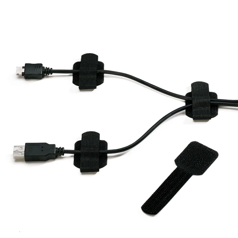 LABEL THE CABLE PRO Sienas Velcro Kabeļu Turētāju Komplekts 50 gab. - melns