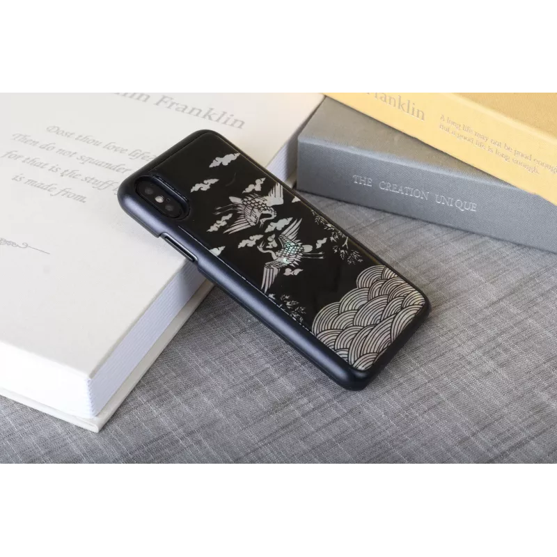 Viedtālruņa maciņš iKins iPhone XS / XS Max — Crane Melns aizsargapvalks