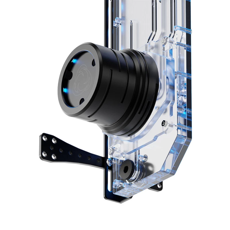 Singularity Resonance 2.0 Single D5 Distro Plate — Viena sūkņa rezervuāra sadales plāksne pielāgotai ūdens dzesēšanai